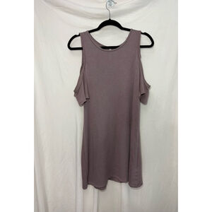 Women’s Cold-Shoulder Short Sleeve Dress Taupe Size M